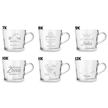 Filiżanka ze spodkiem 450ml Grawer Napis Prezent Urodziny Dla Niej Kobiet