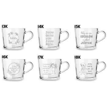 Filiżanka ze spodkiem 450ml Grawer Napis Prezent Urodziny Dla Niej Kobiet