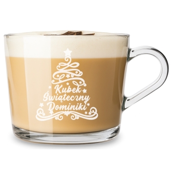 Świąteczny Kubek z grawerem Filiżanka Twój Napis Prezent Tekst Logo 450ml
