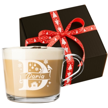 Świąteczna Filiżanka z grawerem Kubek Twój Napis Prezent na Święta 450ml