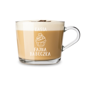 Kubek z grawerem Filiżanka Twój Napis Logo 450ml Prezent na Dzień Kobiet Urodziny