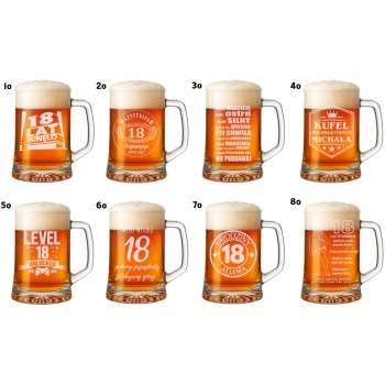 Szklany Kufel Do Piwa Z Uchwytem Grawerowany Dwustronny 620ml Wieczór Kawalerski dla Świadka Urodziny