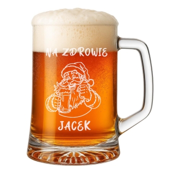 Kufel do piwa na prezent Świąteczny dla Mężczyzny grawer imię logo 620ml