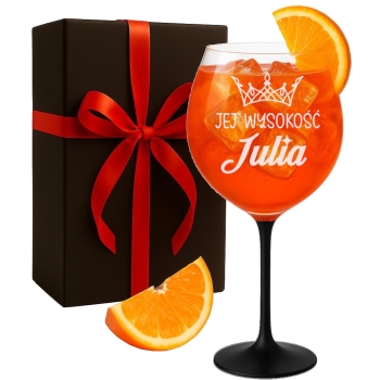 Kieliszek z grawerem do wina Aperola 600ml na Prezent dla Kobiety Urodziny