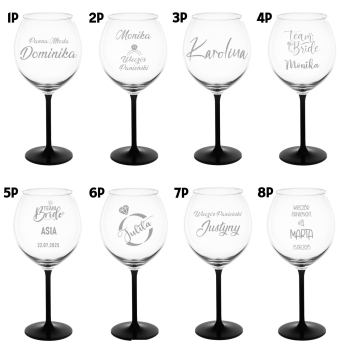 Duży kieliszek czarna nóżka do Aperola Wina z grawerem Prezent Panieński