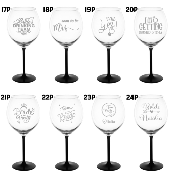 Duży kieliszek czarna nóżka do Aperola Wina z grawerem Prezent Panieński