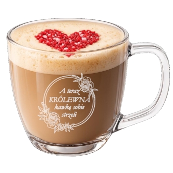 Duży szklany kubek z grawerem Dla Niej Niego TWÓJ NAPIS 420ml LOGO