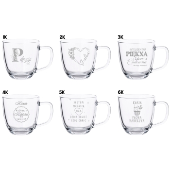 Szklany Kubek z grawerem 420ml Prezent na Dzień Kobiet Twój Napis