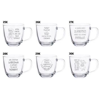 Szklany Kubek z grawerem 420ml Prezent na Dzień Kobiet Twój Napis