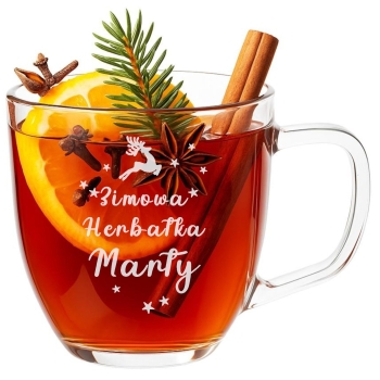 Świąteczny kubek z grawerem 420ml prezent na Święta Twój Napis Imię Logo