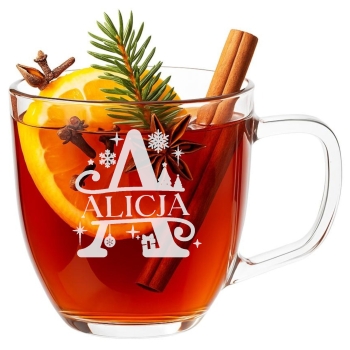 Świąteczny kubek z grawerem 420ml prezent na Święta Twój Napis Imię Logo