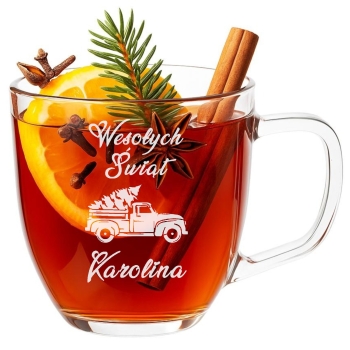 Świąteczny kubek z grawerem 420ml prezent na Święta Twój Napis Imię Logo