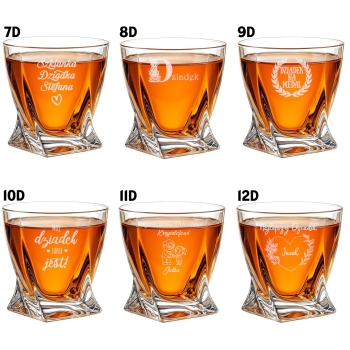 Szklanka kryształowa Whisky Grawer dla Niego Prezent Logo Urodziny Dziadka