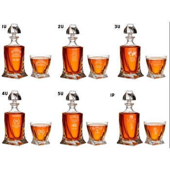 Zestaw Do Whisky Karafka I Szklanki Quadro Kryształ z grawerem