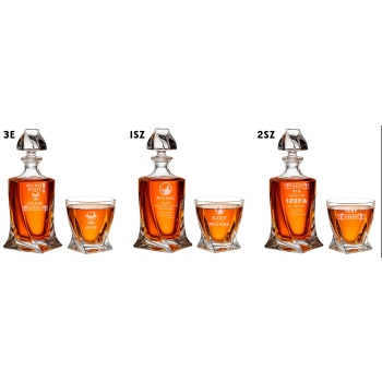 Zestaw Do Whisky Karafka I Szklanki Quadro Kryształ z grawerem