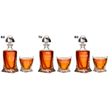 Zestaw Do Whisky Karafka I Szklanki Quadro Kryształ z grawerem