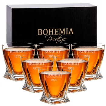 Zestaw 6 szklanek kryształowych z grawerem Logo Prezent Urodziny Rocznica