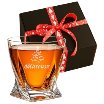 Szklanka kryształowa do Whisky w pudełku z grawerem Prezent dla Niego na Święta