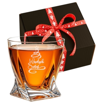Szklanka kryształowa do Whisky w pudełku z grawerem Prezent dla Niego na Święta