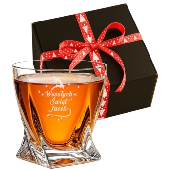 Szklanka kryształowa do Whisky w pudełku z grawerem Prezent dla Niego na Święta