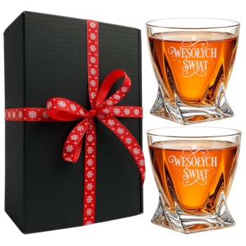 2 Szklanki Kryształ do Whisky Bohemia Grawer Logo Prezent Dzień Babci i Dziadka