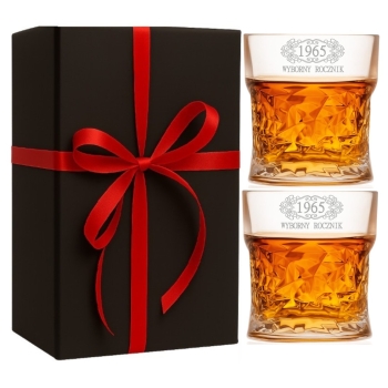 Zestaw 2 szklanki do whisky z grawerem Kryształowe 340ml Prezent Urodziny