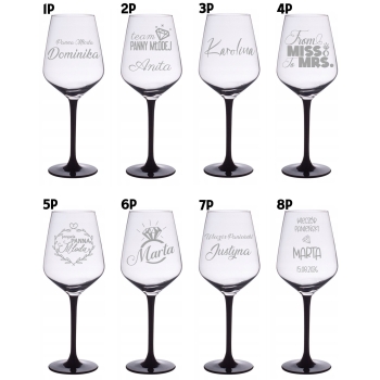 Kieliszek do wina Grawerem 370ml Wieczór Panieński Prezent dla Panny Młodej