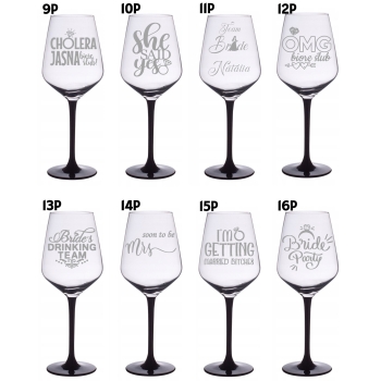 Kieliszek do wina Grawerem 370ml Wieczór Panieński Prezent dla Panny Młodej