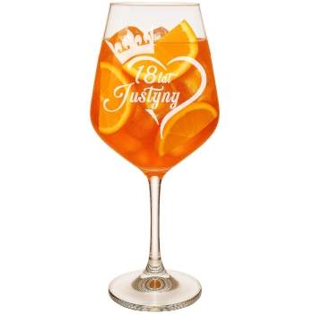 Kieliszek z grawerem do Aperola prezent Urodziny Panieński dla Kobiet 530ml