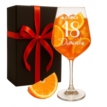 Kieliszek XXL 530ml z grawerem na Dzień Kobiet Walentynki 18 Ślub w pudełku