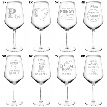 Kieliszek XXL 530ml z grawerem na Dzień Kobiet Walentynki 18 Ślub w pudełku