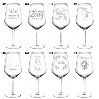 Kieliszek XXL 530ml z grawerem na Dzień Kobiet Walentynki 18 Ślub w pudełku