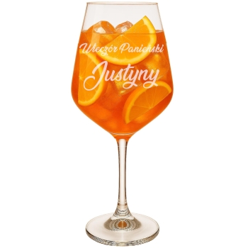 Kieliszek z grawerem do Aperola prezent Urodziny Panieński dla Kobiet 530ml