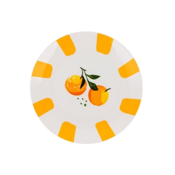 Talerz porcelanowy deserowy 20cm wiosenny pomarańcze Oranssi Florina