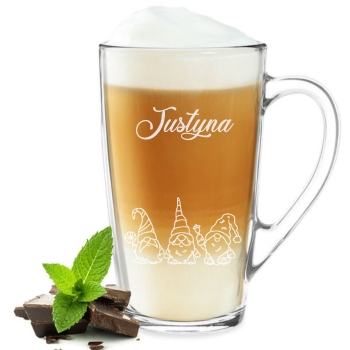 Kubek Szklany 400ml z grawerem prezent na Święta z Twoim Napisem Logo