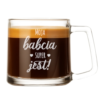 Szklany Kubek z grawerem Twój Tekst 335ml Prezent dla Niej Niego Walentynki