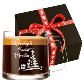 Kubek z grawerem Filiżanka Świąteczna Twój Napis Logo Prezent na Święta 335