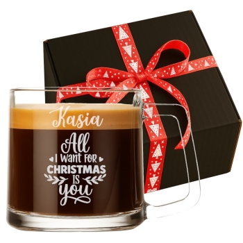 Kubek z grawerem Filiżanka Świąteczna Twój Napis Logo Prezent na Święta 335