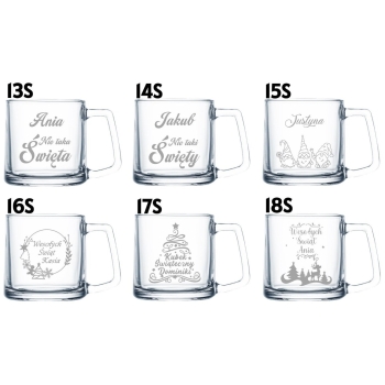 Kubek z grawerem Filiżanka Świąteczna Twój Napis Logo Prezent na Święta 335