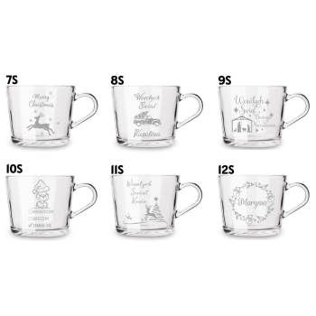Świąteczny Kubek z grawerem Filiżanka Twój Napis Prezent Tekst Logo 450ml
