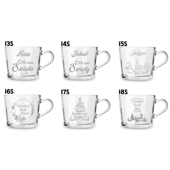 Świąteczny Kubek z grawerem Filiżanka Twój Napis Prezent Tekst Logo 450ml