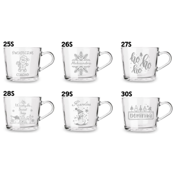 Świąteczny Kubek z grawerem Filiżanka Twój Napis Prezent Tekst Logo 450ml
