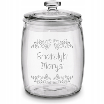 Duży Słoik na Pierniki z Grawerem 3,8L Prezent Napis Tekst Logo dla Niej