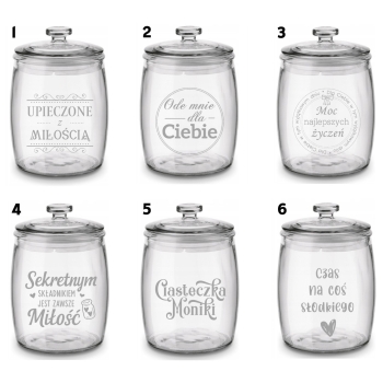 Słoik na Pierniki z Grawerem 3,8L Prezent Świąteczny Personalizowany Napis