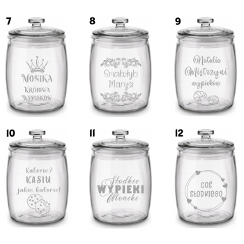Słoik na Pierniki z Grawerem 3,8L Prezent Świąteczny Personalizowany Napis