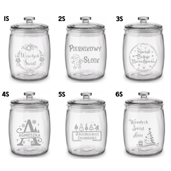 Słoik na Pierniki z Grawerem 3,8L Prezent Świąteczny Personalizowany Napis