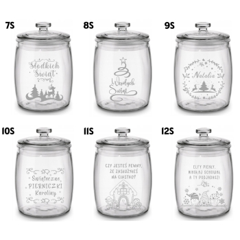 Słoik na Pierniki z Grawerem 3,8L Prezent Świąteczny Personalizowany Napis