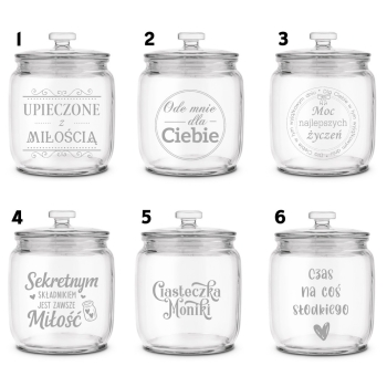 Słoik na Ciastka z Grawerem 1,4L Prezent Świąteczny Personalizowany Napis