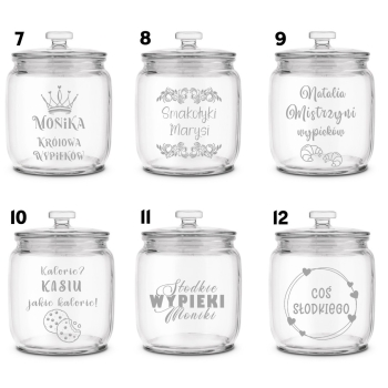 Słoik na Ciastka z Grawerem 1,4L Prezent Świąteczny Personalizowany Napis