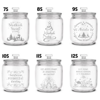 Słoik na Ciastka z Grawerem 1,4L Prezent Świąteczny Personalizowany Napis